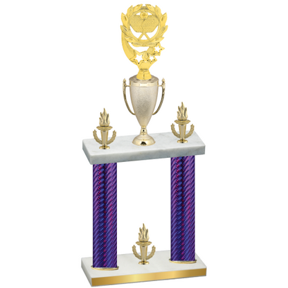 Double Purple Carbon Fiber Victory Pickleball Trophy