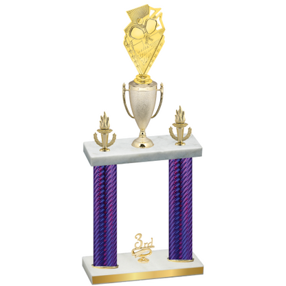 Double Purple Carbon Fiber Third Place Pickleball Trophy