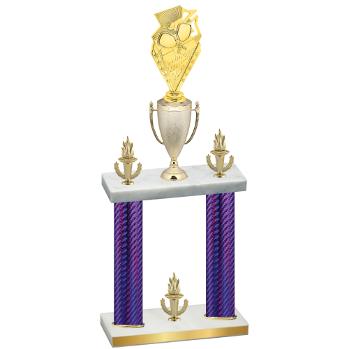 Double Purple Carbon Fiber Victory Pickleball Trophy
