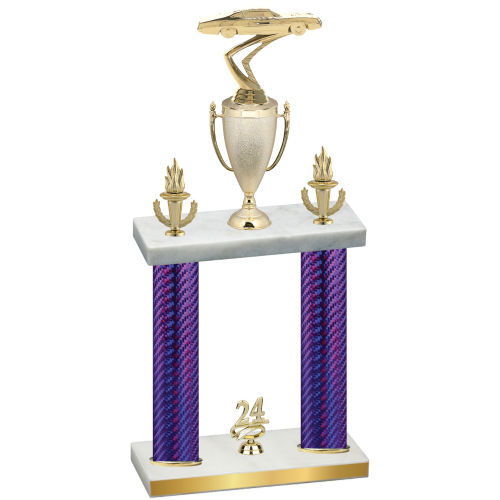 Double Purple Carbon Fiber Year Cars Trophy