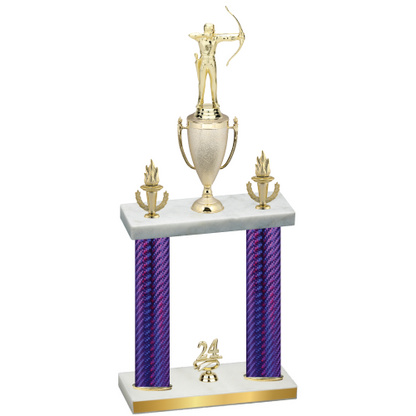 Double Purple Carbon Fiber Year Archery Trophy
