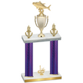 Double Purple Carbon Fiber First Place Fishing Trophy