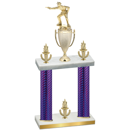 Double Purple Carbon Fiber Victory Shooter Trophy