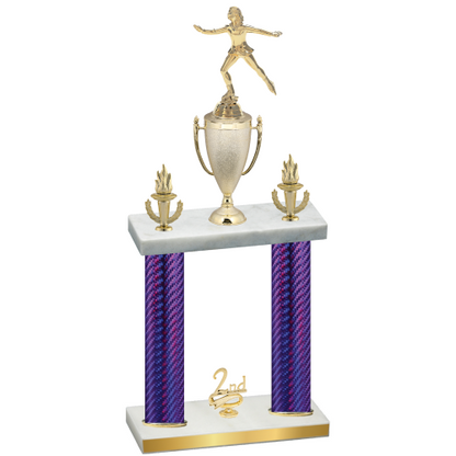 Double Purple Carbon Fiber Second Place Skater Trophy
