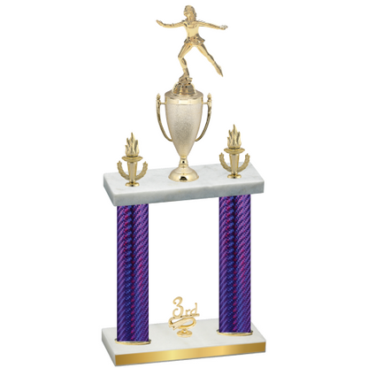 Double Purple Carbon Fiber Third Place Skater Trophy