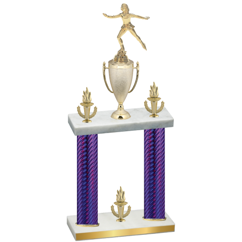 Double Purple Carbon Fiber Victory Skater Trophy