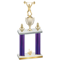 Double Purple Carbon Fiber First Place Weights Trophy