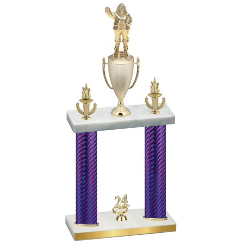 Double Purple Carbon Fiber Year Holiday Trophy