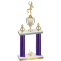 Double Purple Carbon Fiber First Place Majorette Trophy