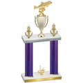 Double Purple Carbon Fiber First Place Fishing Trophy