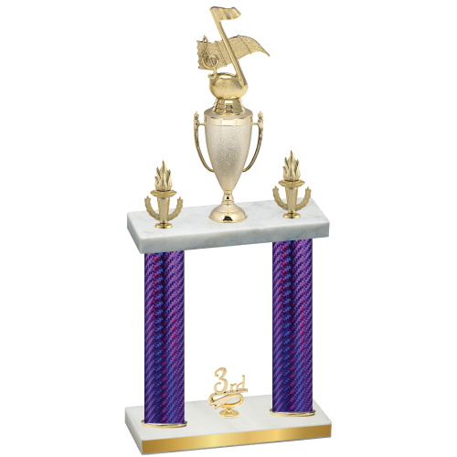 Double Purple Carbon Fiber Third Place Music Trophy