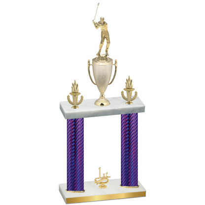 Double Purple Carbon Fiber First Place Golf Trophy