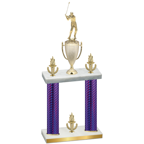 Double Purple Carbon Fiber Victory Golf Trophy