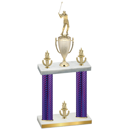 Double Purple Carbon Fiber Victory Golf Trophy