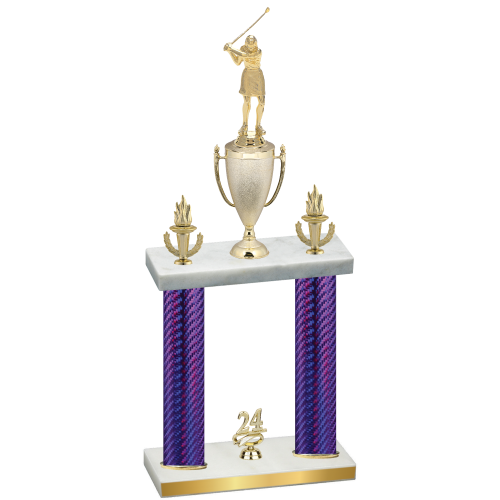 Double Purple Carbon Fiber Year Golf Trophy