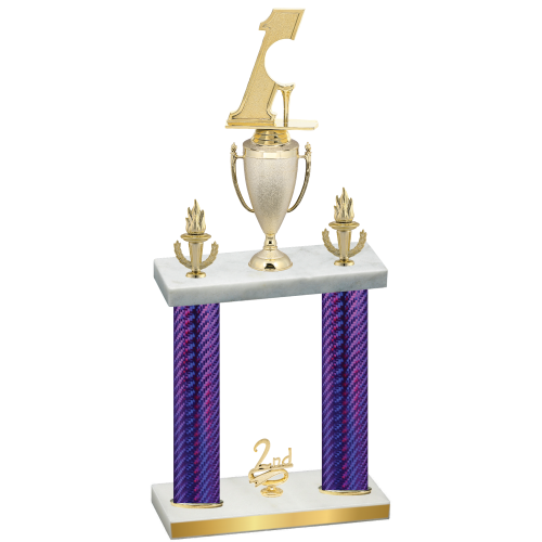 Double Purple Carbon Fiber Second Place Golf Trophy