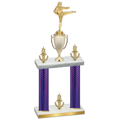 Double Purple Carbon Fiber Victory Karate Trophy