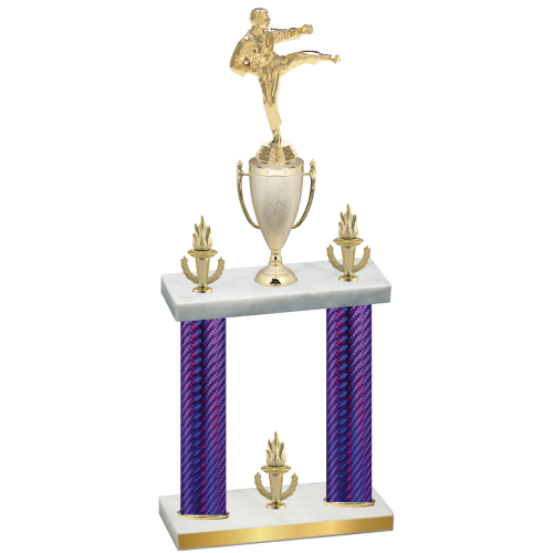 Double Purple Carbon Fiber Victory Karate Trophy