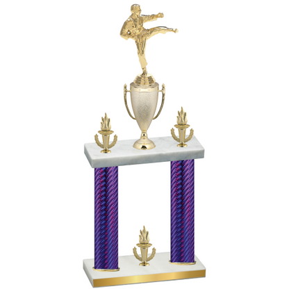 Double Purple Carbon Fiber Victory Karate Trophy