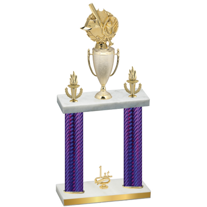 Double Purple Carbon Fiber First Place Baseball Trophy