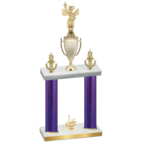 Double Purple Carbon Fiber First Place Academics Trophy