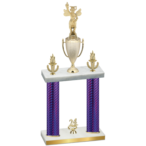 Double Purple Carbon Fiber Year Academics Trophy