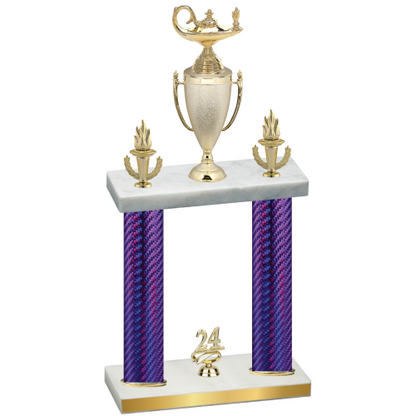 Double Purple Carbon Fiber Year Academics Trophy