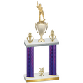 Double Purple Carbon Fiber Year Baseball Trophy
