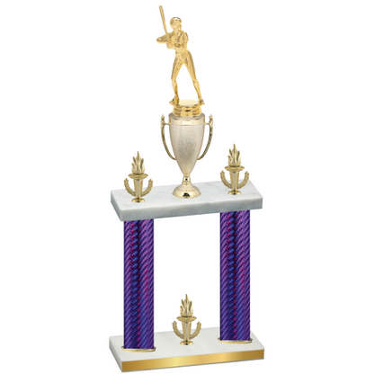 Double Purple Carbon Fiber Victory Softball Trophy