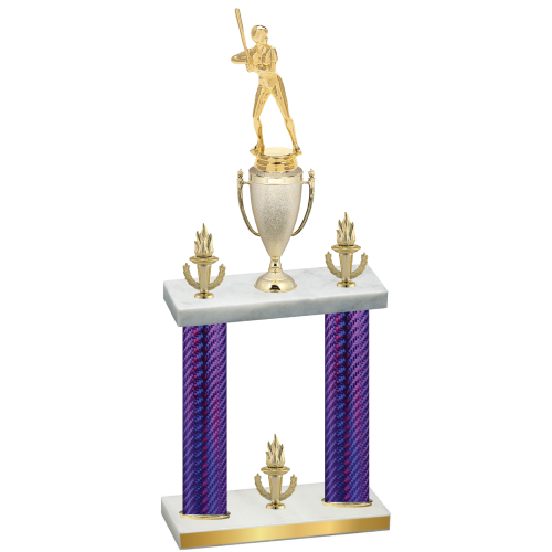 Double Purple Carbon Fiber Victory Softball Trophy