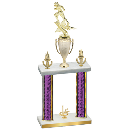 Double Purple Glacier First Place Football Trophy