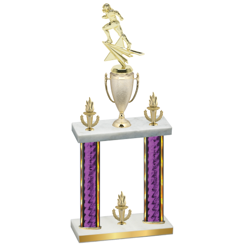Double Purple Glacier Victory Football Trophy