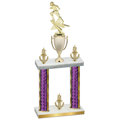 Double Purple Glacier Victory Football Trophy