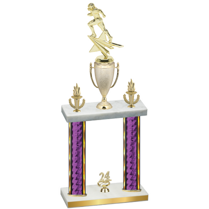 Double Purple Glacier Year Football Trophy