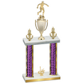 Double Purple Glacier First Place Soccer Trophy