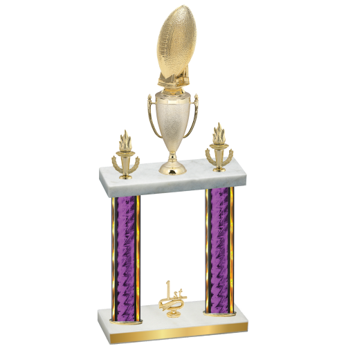 Double Purple Glacier First Place Football Trophy
