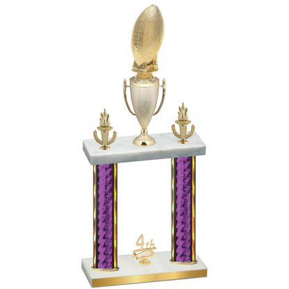 Double Purple Glacier Fourth Place Football Trophy
