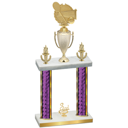 Double Purple Glacier Third Place Tennis Trophy