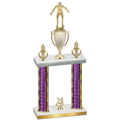 Double Purple Glacier Year Wrestling Trophy