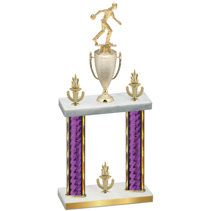Double Purple Glacier Victory Bowling Trophy