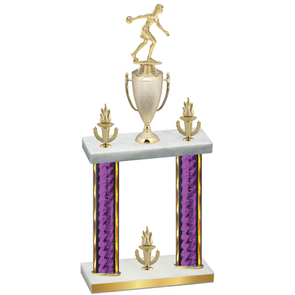 Double Purple Glacier Victory Bowling Trophy