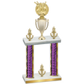 Double Purple Glacier Victory Bowling Trophy