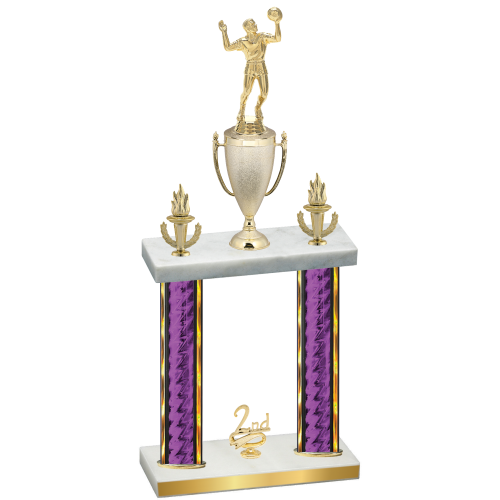 Double Purple Glacier Second Place Volleyball Trophy