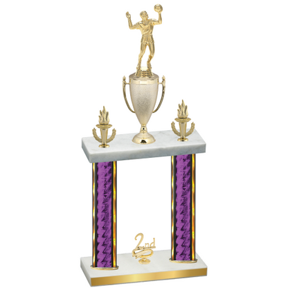 Double Purple Glacier Second Place Volleyball Trophy