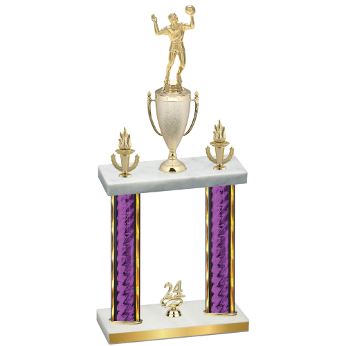 Double Purple Glacier Year Volleyball Trophy