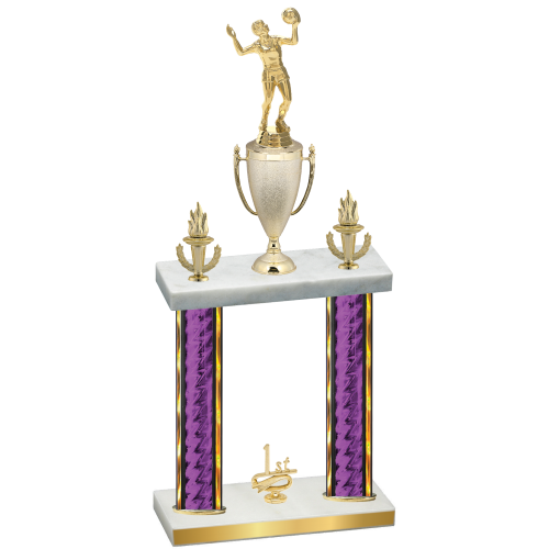 Double Purple Glacier First Place Volleyball Trophy