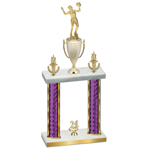 Double Purple Glacier Year Volleyball Trophy