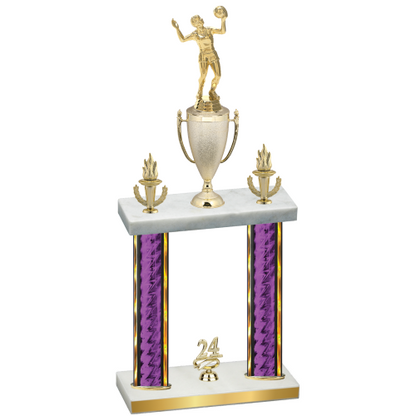 Double Purple Glacier Year Volleyball Trophy