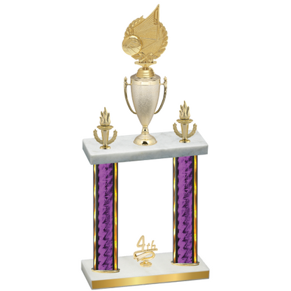 Double Purple Glacier Fourth Place Volleyball Trophy