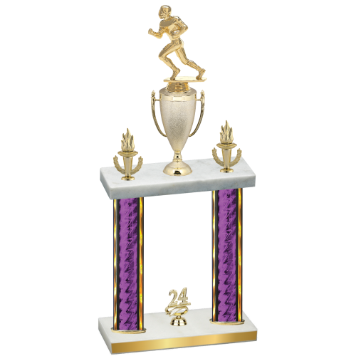 Double Purple Glacier Year Football Trophy